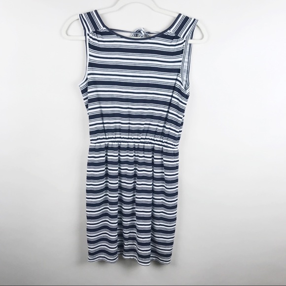 LOFT Variegated Stripe Tie Back Sleeveless Dress - Picture 2 of 6